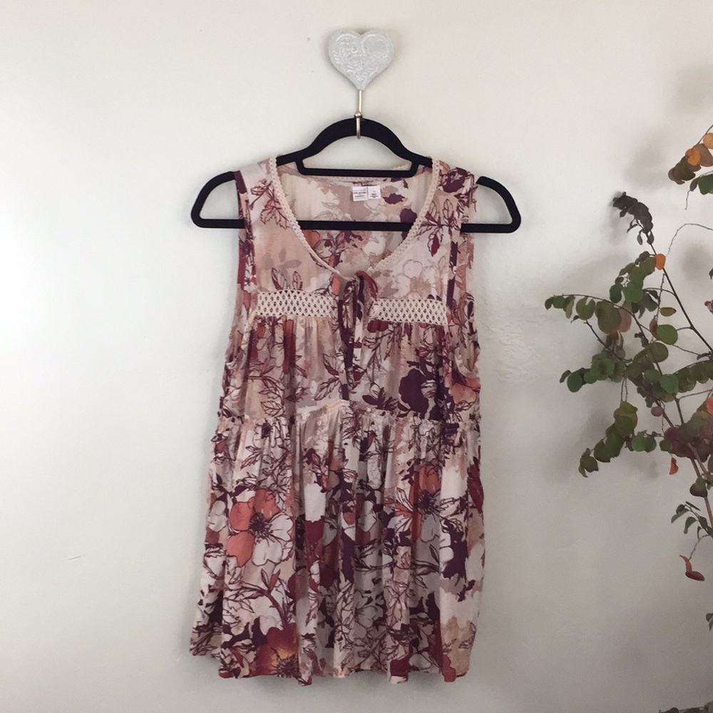 MELROSE and MARKET Crochet Trim Top